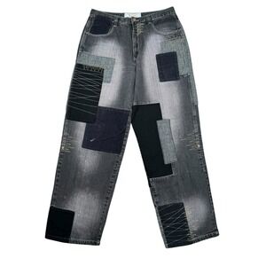 Vintage Lot 29 Black Jeans - Patchwork Corduroy - Men's 36 (Fits 34x32) Hip Hop